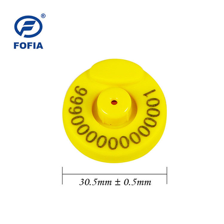 Vieh 134.2khz FDX-B etikettiert mit Ohrmarke RFID-Chip-TPU mit Laserdruck-Zahl