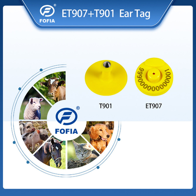 FOFIA RFID-Elektronische Ohrmarke Tierverfolgungsmarke mit Thermometer für Rinder und Schafe