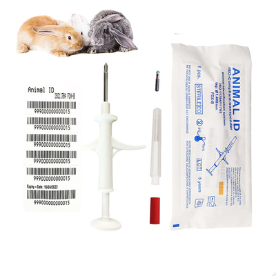 FDX B Tier-Mikrochip-Tag in sterilisierter Tasche mit 4 Barcode Aufklebern