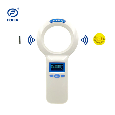 24/7 OLED Weißes Tier-Mikrochip-Scanner mit eingebauten Buzzer RFID Reader Handheld