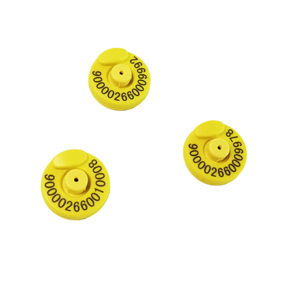 Gelbe RFID-Ohrzeichen für ET907 Durchmesser 30,5 mm ± 0,5 mm ISO11784/5 FDX-B