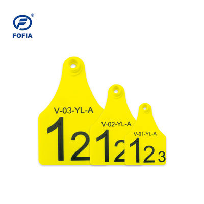 RFID-Visuelle Markierung Mini / Mittlere / Große Größe Die beste Wahl für Tiermanagement Laserdruckunterstützung 134,2 Khz Gelb