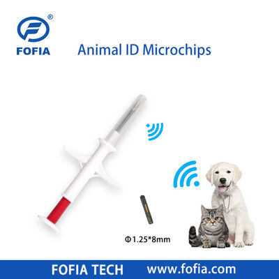 Fofia 2026 Hochleistungs-RFID 134,2 kHz Tier-ID-Mikrochip-Integrierte Typ-Ohrzeichen ZS009 Wasserdicht für Rinder-Haustier-Injektion