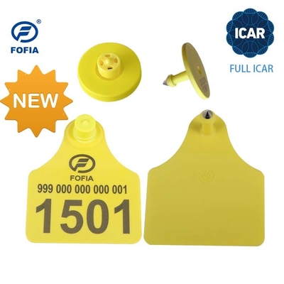 FULL ICAR ET908 Kreisförmiges Ohrzeichen für die Identifizierung von Tieren mit BLE-Leserunterstützung ISO11784/5 Nicht geteilter ICAR-Code