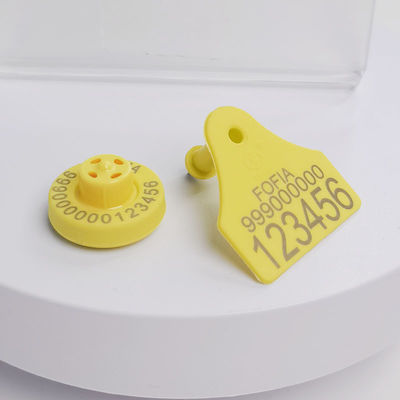 High Durability PEUR Material RFID Ear Tag with 350N Tension for Livestock Tracking ISO11784/5 Compliant