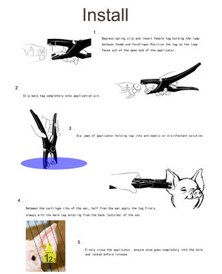 Lightweight 0.5 kg ET915 Compatible Ear Tag Applicator with 15 Digit Encoding for Livestock