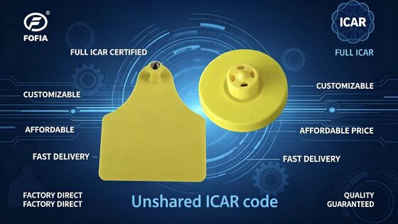 FULL ICAR zertifizierte dauerhafte elektronische Ohrzeichen für Rinderverfolgung und -identifizierung zur Unterstützung von Viehverfolgung und Rückverfolgbarkeit von Betrieben