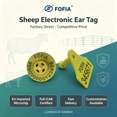 Elektronische Ohrmarke aus strapazierfähigem TPU-Material, ICAR-zertifiziert für die Identifizierung und Verfolgung von Nutztieren