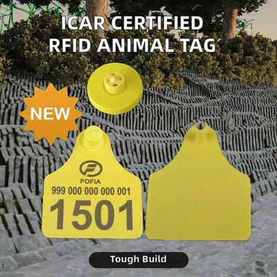 FULL ICAR Ohrmarke RFID Elektronische Ohrmarke für Nutztiere Manipulationssichere TPU-Ohrmarke für Rinder Für die Viehwirtschaft