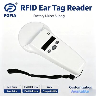 FOFIA Langlebiger Plastik-RFID-Handheld-Leser mit 128x32 OLED-Bildschirm /USB für Langstrecken-Nutzung für Haustiere und Farmen / Ranches
