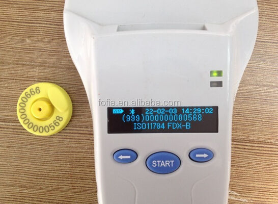 FOFIA Langlebiger Plastik-RFID-Handheld-Leser mit 128x32 OLED-Bildschirm /USB für Langstrecken-Nutzung für Haustiere und Farmen / Ranches