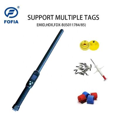 FOFIA Langlebiger Plastik-RFID-Handheld-Leser mit 128x32 OLED-Bildschirm /USB für Langstrecken-Nutzung für Haustiere und Farmen / Ranches