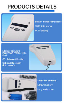 Wasserdichtes RFID Handheld Reader mit 128x32 OLED-Bildschirm USB für Plastik Langstreckenlösung für Haustiere und Farm & Ranch 125khz