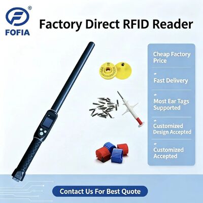 FOFIA Wasserdichte Langstrecke 134,2 kHz RFID Ohrzeichenleser ISO11784/5 Protokoll 30-100cm Leseentfernung PVC