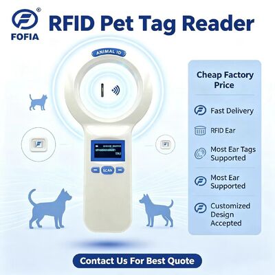 Langlebiger Plastik PT200 RFID Handheld Reader mit 128x64 OLED-Bildschirm ISO11784/5 Protokoll Langstreckenlesen für Haustiere und Landwirtschaft