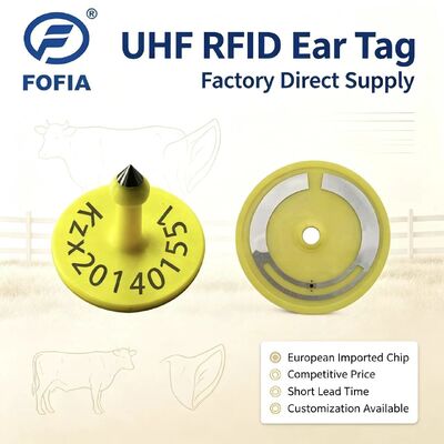 Fofia ICAR ET926 Wasserdichtes RFID TPU Tierohrtags FDX-B 134.2Khz EM4305 Chips Viehvieh Schweine Schafe