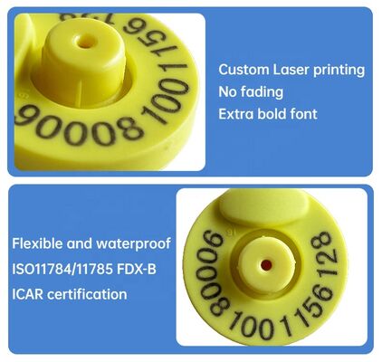 Fofia Universal Vieh-Ohr-Tags-ISO/ICAR zertifizierte TPU RFID-Tags 17cm Leserabstand für Rinder Ziegen Betriebsführung