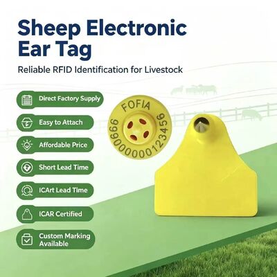 Dauerhafte wasserdichte Kombination elektronisches Tierverfolgungs-Ohrenkennzeichen Neue hohe Qualität RFID TPU Laser-Codierung 3 Jahre Garantie Fofia