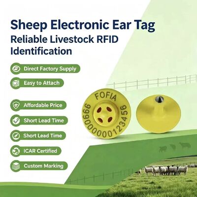 Hochwertige neue OEM ET957 134,2 kHz TPU Tier-Elektronik-Ohrmarken für Schweine, Rinder, Schafe – 10 cm Lesebereich – 20–80 °C, 29,90,3 mm
