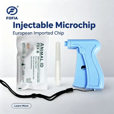 Fofia Heißverkauf RFID separat und wiederverwendbar 134,2 kHz Tier-ID-Mikrochip ZS005 Wasserdichte Haustiergebrauchsinjektion 1,5 Jahre Garantie