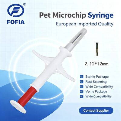 Fofia 2026 Neues RFID 134.2kHz PP Material Tier-ID Mikrochip Wasserdicht Landwirtschaftliche Verwendung Haustier Injektion 1,5 Jahre RFID Ohrzeichen
