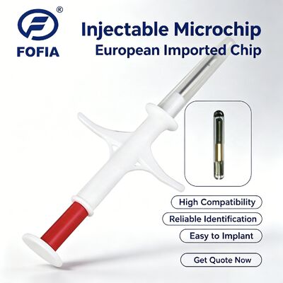 Fofia Neues ICAR-zertifiziertes RFID 134.2kHz PP Tier-ID-Mikrochip Wasserdicht für Haustiere 1,5 Jahre Garantie