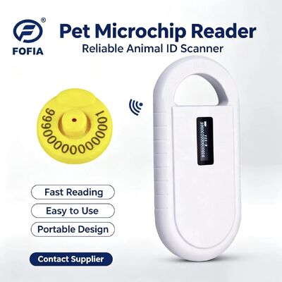 Fofia Handheld Plastic Animal Microchip RFID Kartenleser PT160 134,2 kHz OLED-Bildschirm USB-Lithiumbatterie CE-zertifiziert ISO