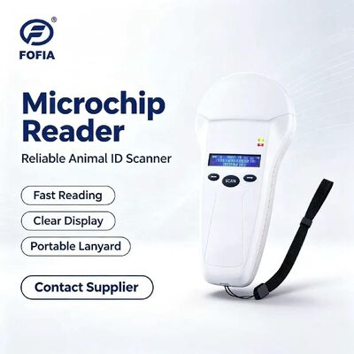 Langlebiger FOFIA PT580 RFID Handheld Reader 125kHz/134.2kHz ISO11784/5 128x32 OLED Bildschirm 10-20m Lesedistanz USB/für Haustiere