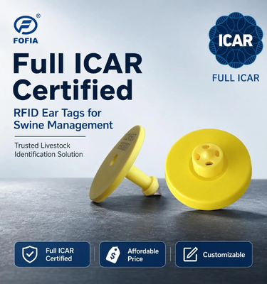 Full ICAR ET908 Wasserdichtes RFID-Tier Ohrzeichen FDX-B 134.2Khz EM4305 Chips für Viehvieh Elektronische Zugriffssteuerung Karten