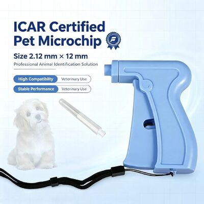 Fofia RFID 134.2kHz ICAR zertifizierte Split-Type Animal ID Mikrochip 2.12*12mm Modell ZS005 Blau Wasserdichtes Material Neues 1,5 Jahr