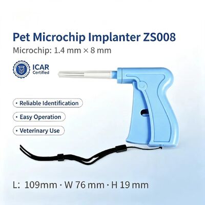 Fofia 2026 New Hot Selling RFID 134.2kHz Dog Animal ID Microchip Split Type Plastic ZS008Waterproof Blue 3-Year Warranty for Pet