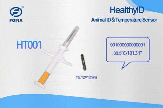 ICAR-zertifiziert Fofia Neues Temperaturmessgerät mit heißem Mikrochip RFID Bioglas Weiß HT001 Tier-ID Wasserdicht Hund Katze Haustiere 1.5