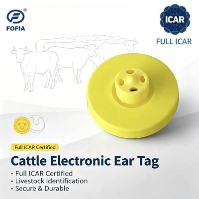 Neue vollständige ICAR LF wasserdichte RFID TPU gelbe Tier Ohrmarke 14.5mm ET908+T901 Chips 5 Jahre Garantie Fofia Rinder Verwendung