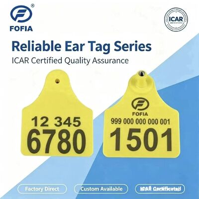 ICAR T904+T905 Kombi-Tierohrmarke Neue hochwertige RFID-Kunststoff-TPU 70*57mm Laserbeschriftung 3 Jahre Garantie Tierverfolgung