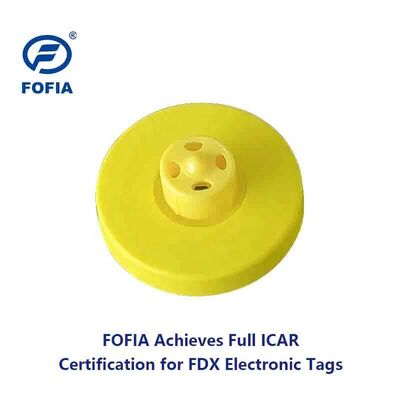 Neue FOFIA Voll-ICAR LF Langlebige Wasserdichte RFID TPU Gelbe Rinder- Schweine- Schaf- Ohrmarken ET908+T905 EM4305 Chips 5 Jahre Garantie 14,5mm