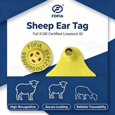 Wasserdichter Fofia ET957+T967 Schaf Ziegen Kombinations Tier Elektronischer Tracking Ohranhänger Neue Hochwertige RFID TPU Laser Codierung