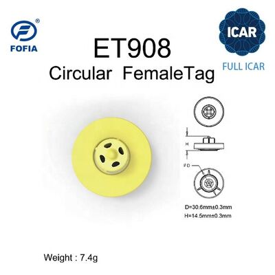 Neue vollständige ICAR ET908+T901 wasserdichte RFID LF TPU gelbe Tier Ohrmarke 14,5 mm Rinder Kuh Chips 5 Jahre Garantie Rinder