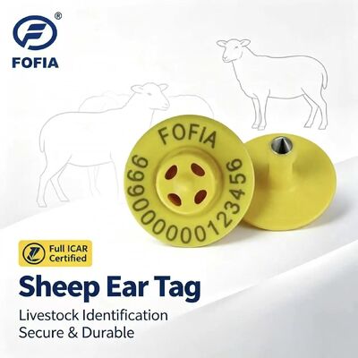 Hochwertige neue ET957 134,2 kHz TPU elektronische Ohrmarken für Schweine, Schafe, Kühe, Bauernhofgebrauch, 10 cm Lesereichweite -20~80°C 29,9x30,3 mm