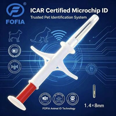 FOFIA Neues RFID 134,2 kHz Tier-Mikrochip FDX/EM4305 Chip IP67 Wasserdicht Rinder/Schweine/Schafe Viehbestand Haustier PP