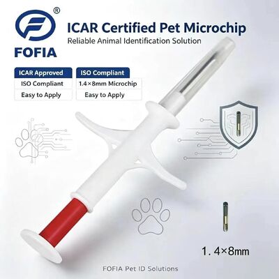 FOFIA Neue RFID 134,2 kHz Tier-Mikrochip FDX/EM4305 IP67 Wasserdicht Rinder/Schweine/Schafe Viehbestand Haustier Injektion PP