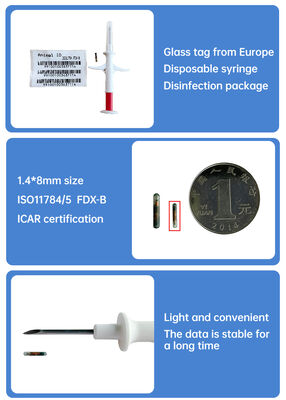 FOFIA Neue RFID 134,2 kHz Tier-Mikrochip FDX/EM4305 IP67 Wasserdicht Rinder/Schweine/Schafe Viehbestand Haustier Injektion PP
