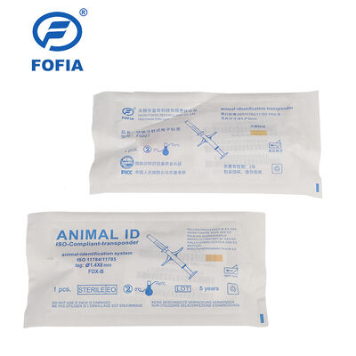 FOFIA ZS007 ICAR-zertifiziert 134,2 kHz RFID-Ohrzeichen Tier-Mikrochip FDX/EM4305 IP67 wasserdicht Weiß PP 1,4x8mm Hund Katze Haustiere