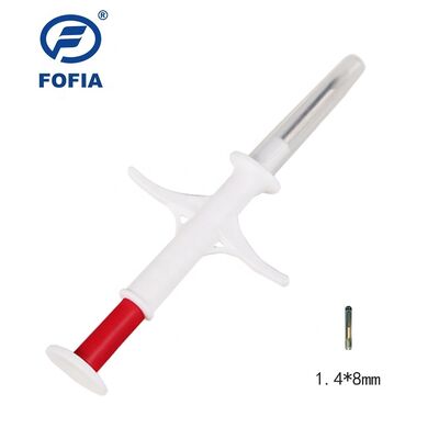 FOFIA ZS007 ICAR Zertifiziert 134.2kHz RFID Tier-Mikrochip FDX/EM4305 IP67 Wasserdicht Weiß PP 1.4x8mm Hund Katze Kaninchen Rinder Neues