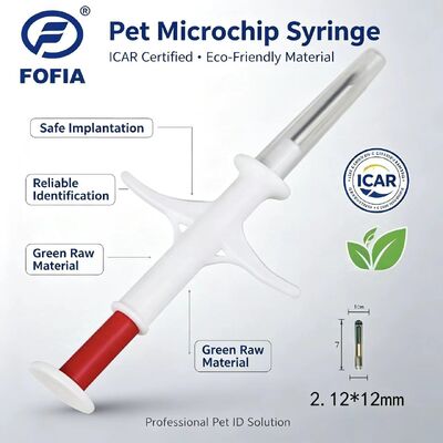 Neuer Fofia dauerhafter wasserdichter weißer RFID-Tier-Mikrochip ZS006 mit IP67 und 1,5 Jahre Garantie für Injektionstag für Hunde, Katzen und Haustiere