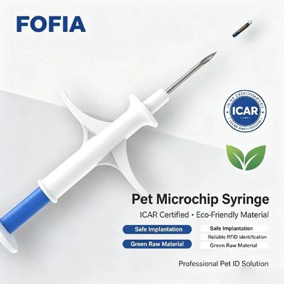 FOFIA ZS007 RFID 134.2kHz Tier-Mikrochip FDX/EM4305 Chip IP67 Wasserdicht für Tierhaltung für Haustiere Injektionsverpackung aus Kunststoff Neues 1.5
