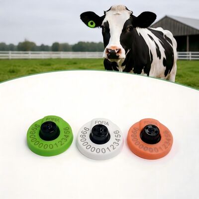 New Waterproof Fofia Full ICAR Certified ET908 Yellow RFID TPU Cow Ear Tag 1.5 Year Warranty Animal Tracking for Pig & Sheep