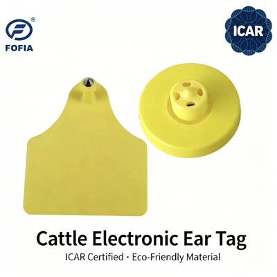 Neue FOFIA Full ICAR LF Langlebige wasserdichte RFID TPU Gelbe Rinderohrtags ET908+T905 EM4305 Chips 5 Jahre Garantie 14,5 mm