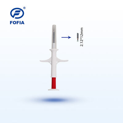 Fofia RFID injizierbarer Tier-Mikrochip 134,2 kHz ISO 11784 11785 Wasserdicht 2,12 x 12 mm Haustieridentifikation