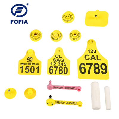 FOFIA RFID-Elektronische Ohrmarke Tierverfolgungsmarke mit Thermometer für Rinder und Schafe