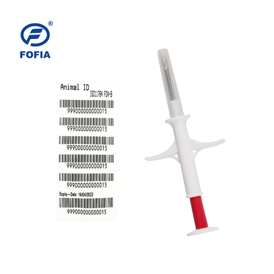 ISO11784/5 fdx-b 15-stelliger Identifikations-Mikrochip mit6 Klebe-Barcode-Etikett